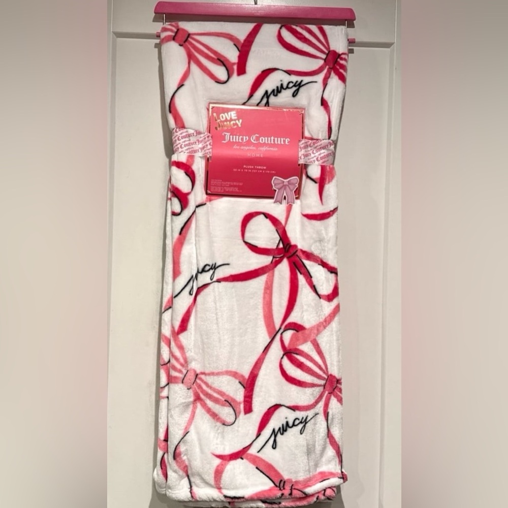 Juicy Couture Pink Bow Blanket